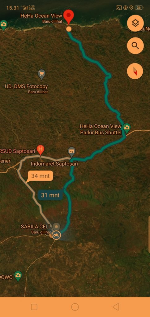 Arah ke JJLS yang salah jika ditempuh dengan Bus Besar Dari Google Maps Memang Jika anda ambil Ke arah kanan di pertigaan ini Jarak untuk sampai di JJLS memang lebih dekat. Tetapi Untuk Bus Besar Tidak Bisa melewati Jalan ini.