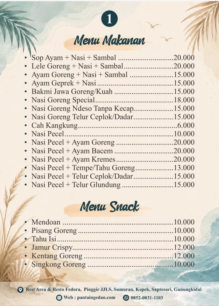 Rumah Makan  buat rombongan anda saat akan ke Gesing Wonderland dan Obelix Sea View jika bus anda dari arah timur atau dari arah Jogja-Imogiri-Panggang